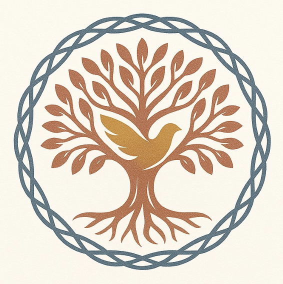 A dove in a tree circular logo