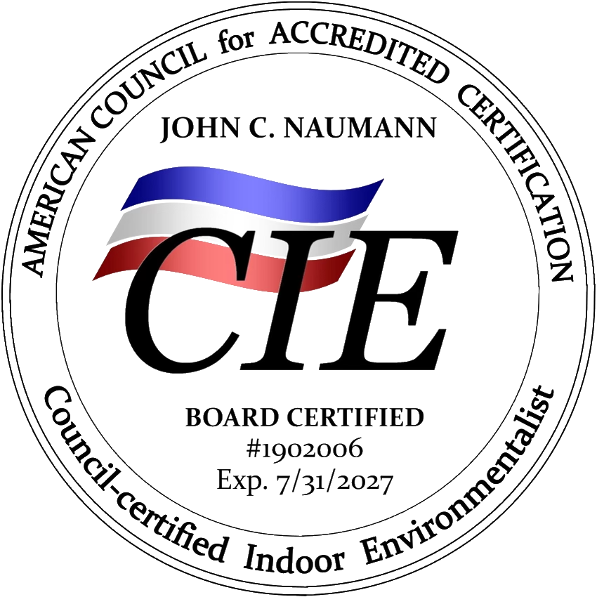 CIE Certification Badge-John Naumann-Exp27 Board-certified Indoor Environmentalist - #1902006